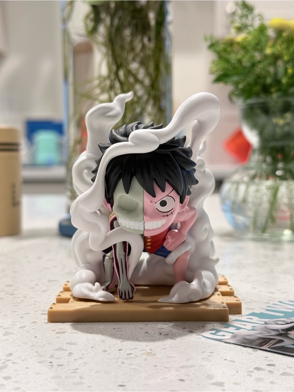 One Piece Luffy Figure – Half Skeleton Half Human Gear 2 Style